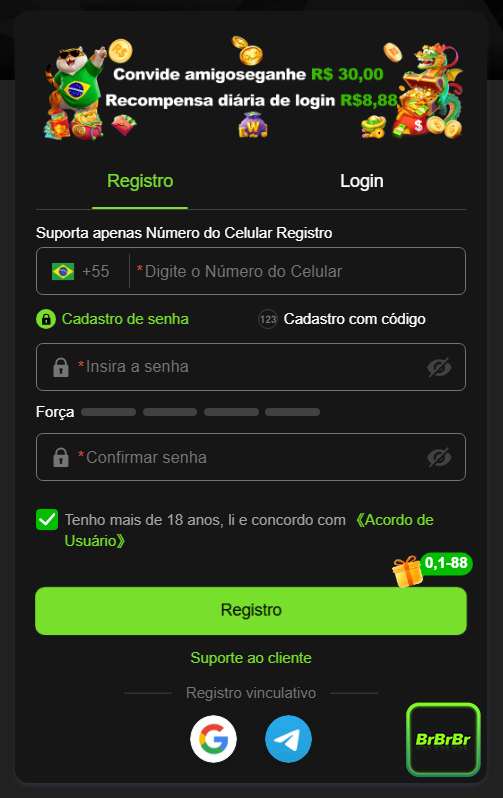 brbrbr.com Cadastro Vantagens